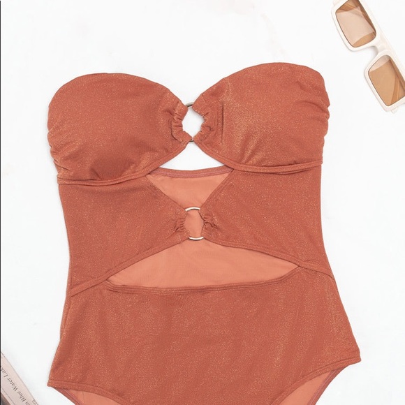 NEW Cupshe Brook O-Ring Halter Cut-Out One Piece Swimsuit - Picture 7 of 13